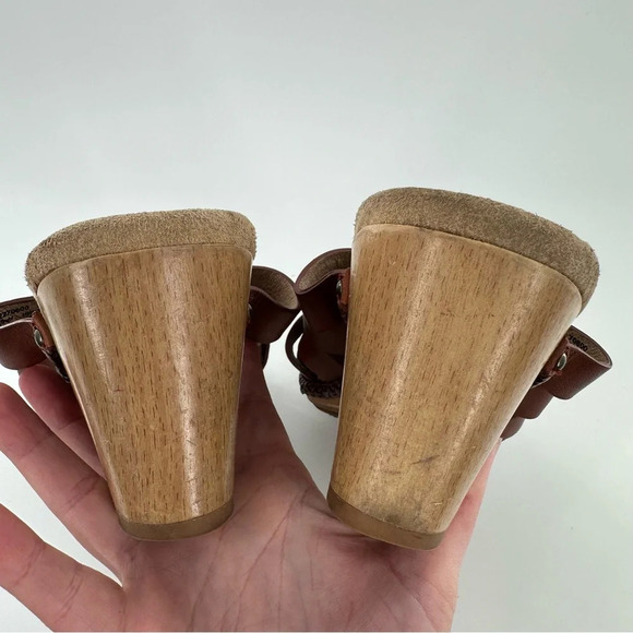 Dansko Troy sandals size 40 brown leather woven slip on clogs orthopedic - Picture 9 of 14